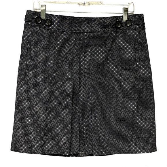 Ann Taylor geo shape print skirt womens size 10 pockets pleat and button detail - Picture 1 of 7